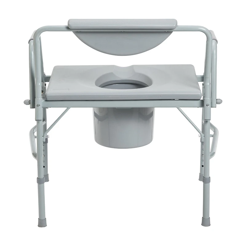 Drive Medical Gray Bariatric Drop Arm Bedside Commode Chair