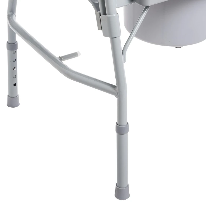 Drive Medical Gray Bariatric Drop Arm Bedside Commode Chair