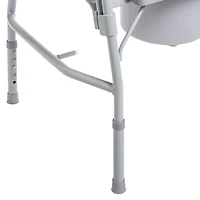 Drive Medical Gray Bariatric Drop Arm Bedside Commode Chair