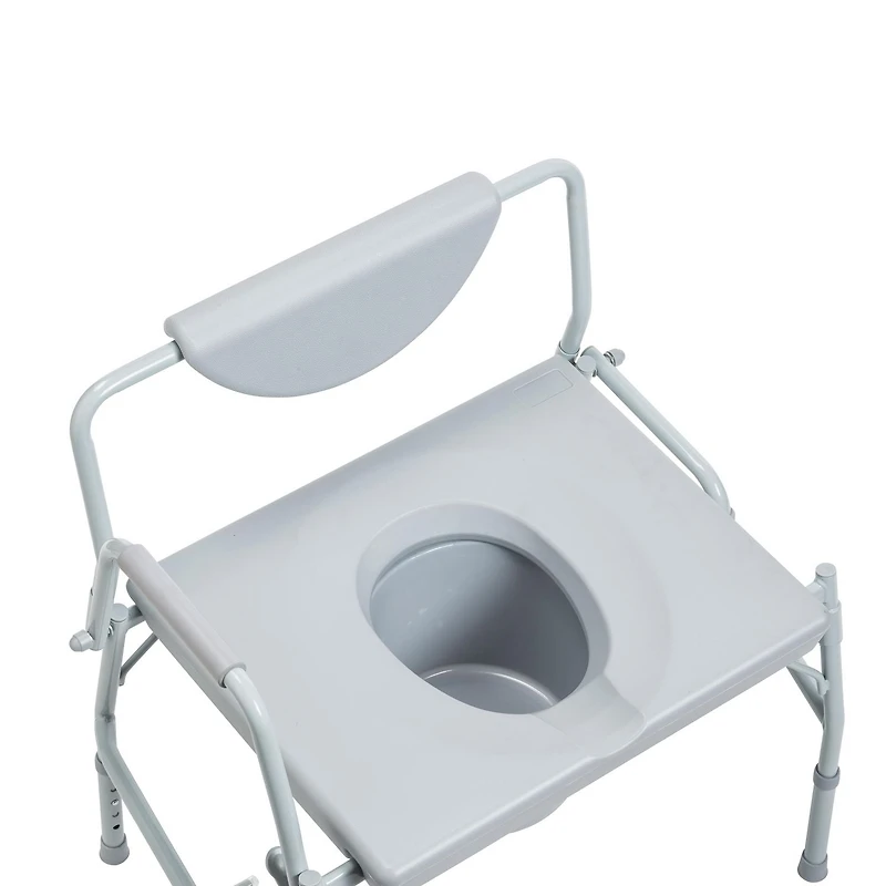 Drive Medical Gray Bariatric Drop Arm Bedside Commode Chair