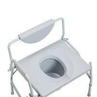 Drive Medical Gray Bariatric Drop Arm Bedside Commode Chair