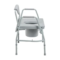 Drive Medical Gray Bariatric Drop Arm Bedside Commode Chair