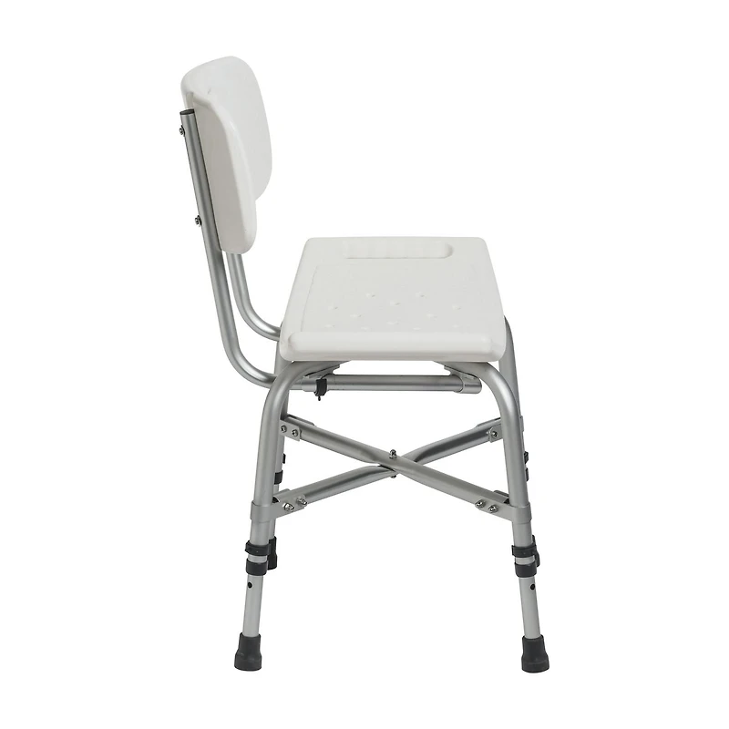 Drive Medical White Bariatric Heavy Duty Bath Bench with Backrest