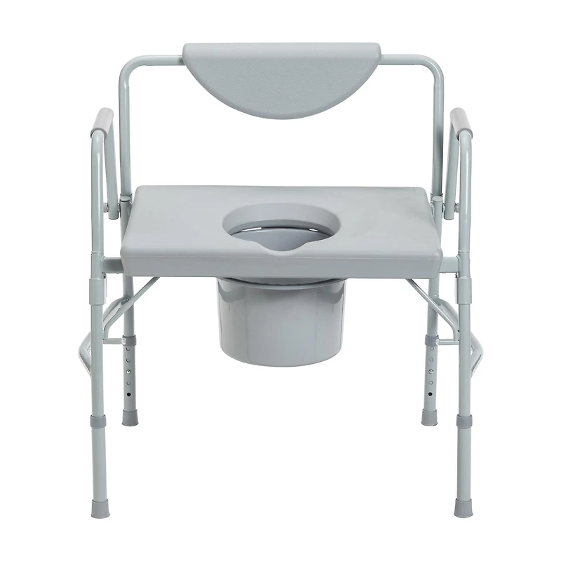 Drive Medical Gray Bariatric Drop Arm Bedside Commode Chair