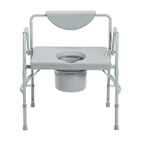 Drive Medical Gray Bariatric Drop Arm Bedside Commode Chair