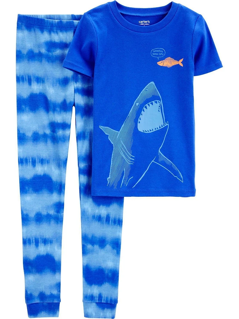 Carter's Child of Mine Big Kid Blue Shark Pyjama Set