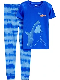 Carter's Child of Mine Big Kid Blue Shark Pyjama Set