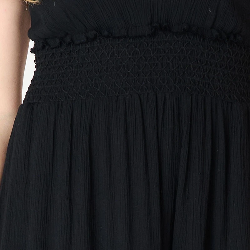 DV S/S smocked waist tiered Maxi dress