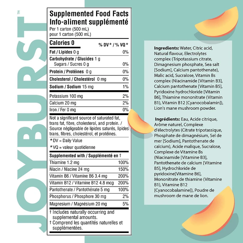 Joyburst Hydratation Pêche, 4 x 500 ml 4 x 500 ml
