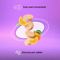 Dex4 Comprimés de Glucose – Saveur Orange – 50 Comprimés par Bouteille – Action Rapide, Pré-dosés – Sans Gras, Sans Gluten, Sans Sodium