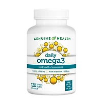 Genuine Health omega3 daily, 120 softgels, 1000mg fish oil, 160mg EPA & 100mg DHA