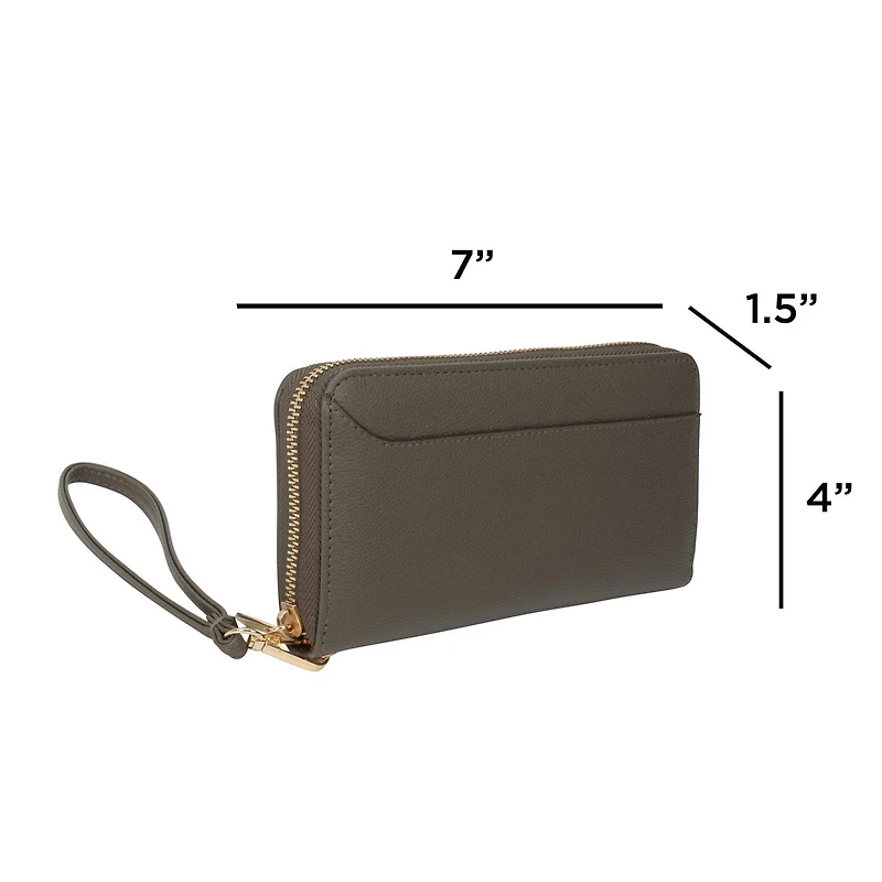 Time And Tru Zip Around Wristlet Wallet