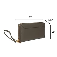 Time And Tru Zip Around Wristlet Wallet