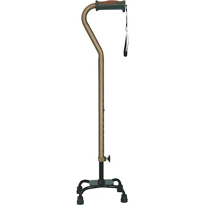 Hugo Cocoa Adjustable Quad Cane for Right or Left Hand Use, Small Base