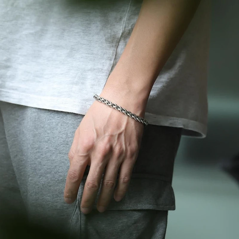 Stingray men's high polished braided bracelet