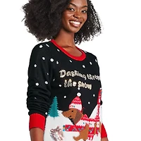 Chandail de Noël avec motif lumineux George pour femmes