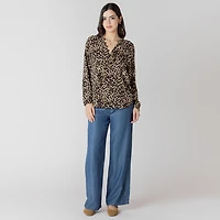 Devoted long sleeve buttoned blouse