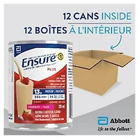 Ensure Plus, Meal Replacement, Complete Balanced Nutrition, Strawberry, 12 x 235 mL Can