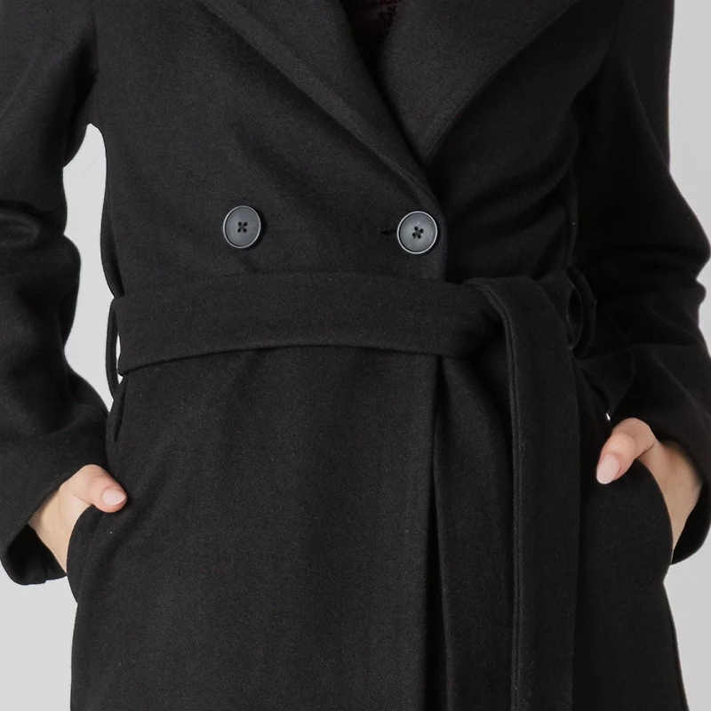 Devoted veste à capuche, manches longues et coupe A-line, avec ceinture