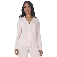 Secret Long Sleeve Button Top with Piping - Online exclusive