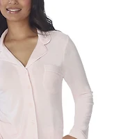 Secret Long Sleeve Button Top with Piping - Online exclusive