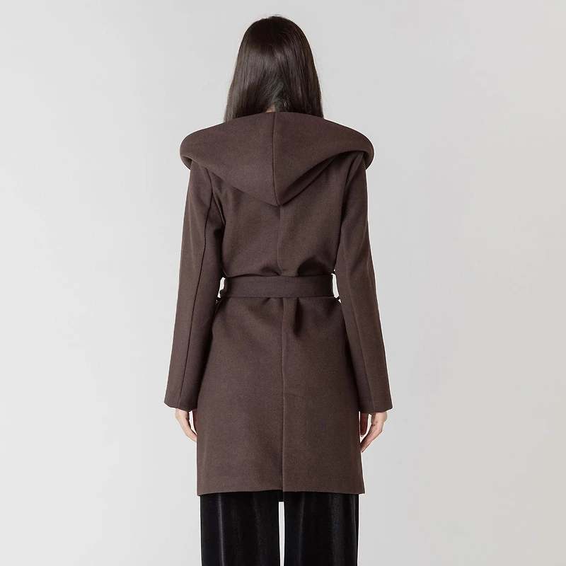 Devoted veste à capuche, manches longues et coupe A-line, avec ceinture