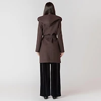 Devoted veste à capuche, manches longues et coupe A-line, avec ceinture