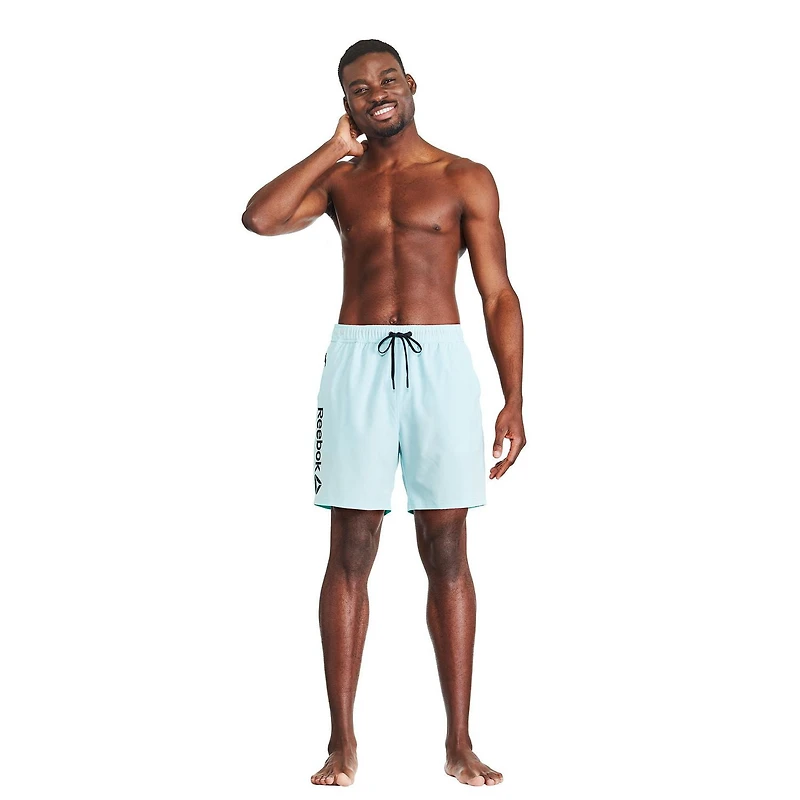 Reebok Men's Solid Logo 7 Inch Boardshort