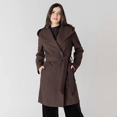 Devoted veste à capuche, manches longues et coupe A-line, avec ceinture