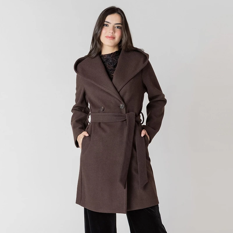 Devoted veste à capuche, manches longues et coupe A-line, avec ceinture
