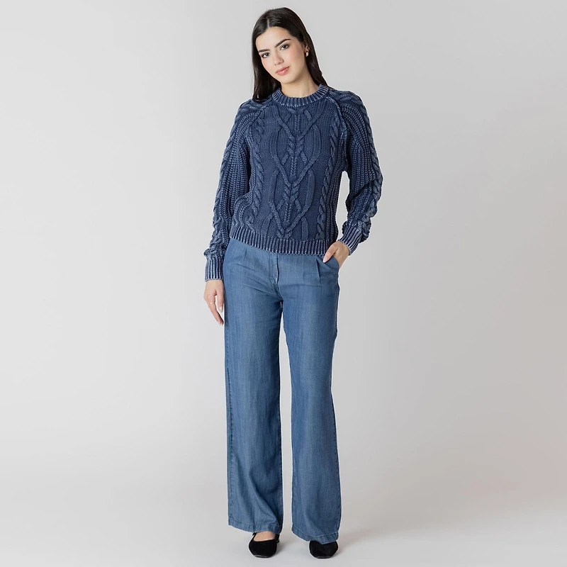 Devoted Pull à manches longues en maille torsadée