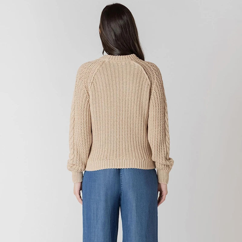 Devoted long sleeve cable knit sweater