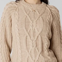 Devoted long sleeve cable knit sweater