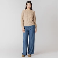 Devoted long sleeve cable knit sweater
