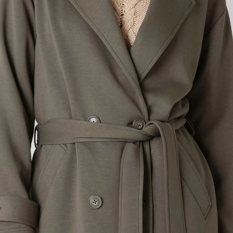 Devoted trench-coat en maille à manches longues