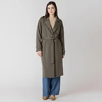 Devoted trench-coat en maille à manches longues