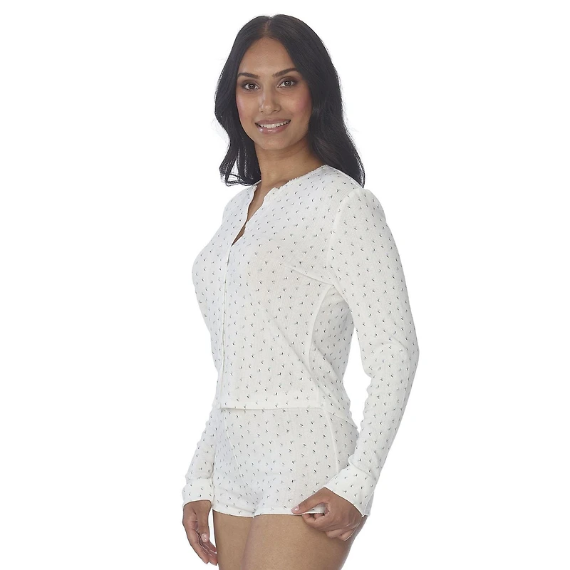 Secret vêtements de nuit Cardigan boutonné en pointelle