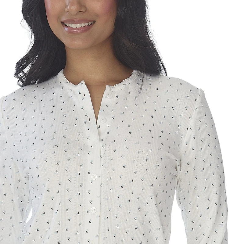 Secret vêtements de nuit Cardigan boutonné en pointelle