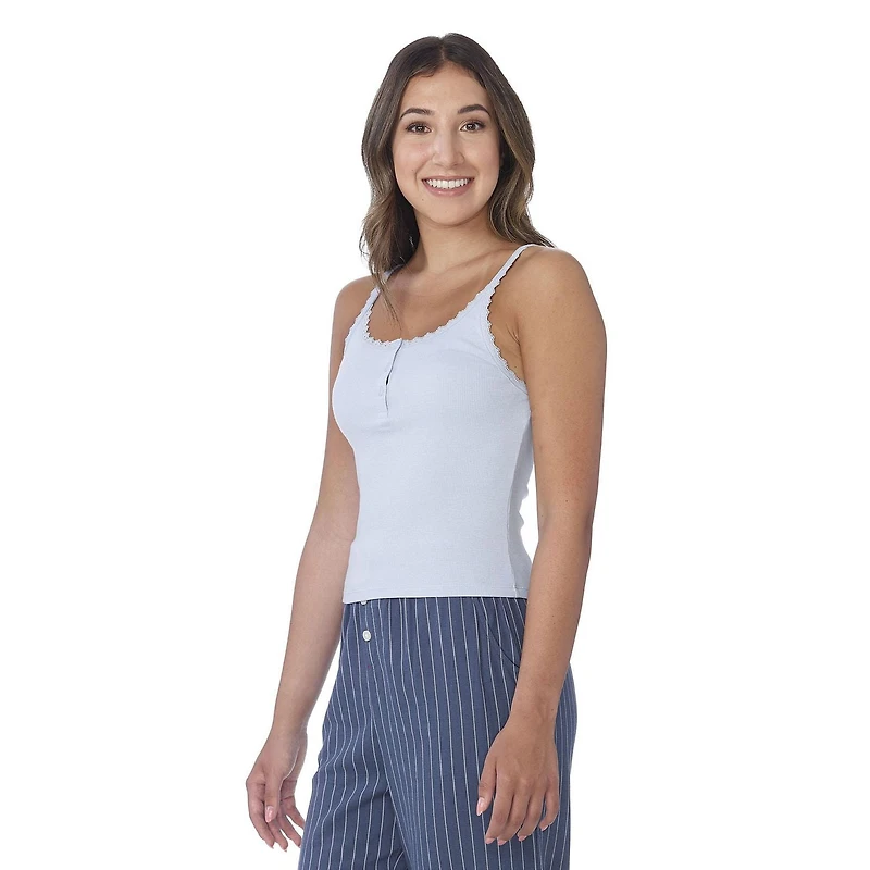 Secret Rib Cami with Buttons and Lace - Online exclusive