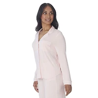 Secret Long Sleeve Button Top with Piping - Online exclusive