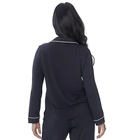 Secret vêtements de nuit Haut à manches longues boutonné avec passepoill