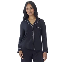 Secret vêtements de nuit Haut à manches longues boutonné avec passepoill