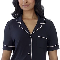 Secret Haut à manches courtes boutonné avec passepoil