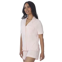Secret Short Sleeve Button Top with Piping - Online exclusive