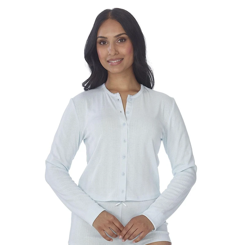 Secret Cardigan boutonné en pointelle