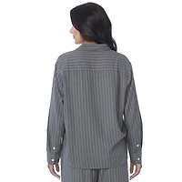Secret Flannelette Oversize Pinstripe Shirt - Online exclusive