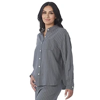 Secret Flannelette Oversize Pinstripe Shirt - Online exclusive