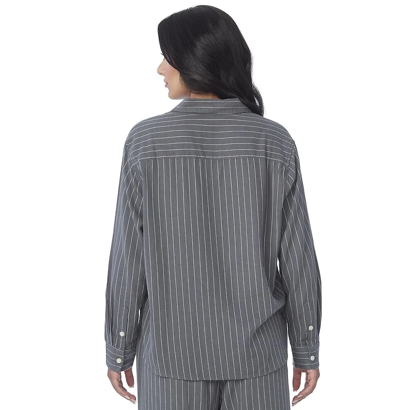 Secret Flannelette Oversize Pinstripe Shirt - Online exclusive