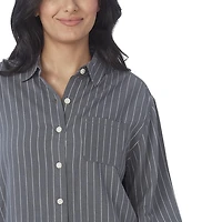 Secret Flannelette Oversize Pinstripe Shirt - Online exclusive