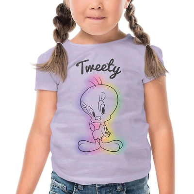 Looney Toons Girl's crew neck tee shirt with short sleeves